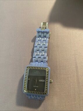 Lavender Ceramic Square Watch with Day-Date